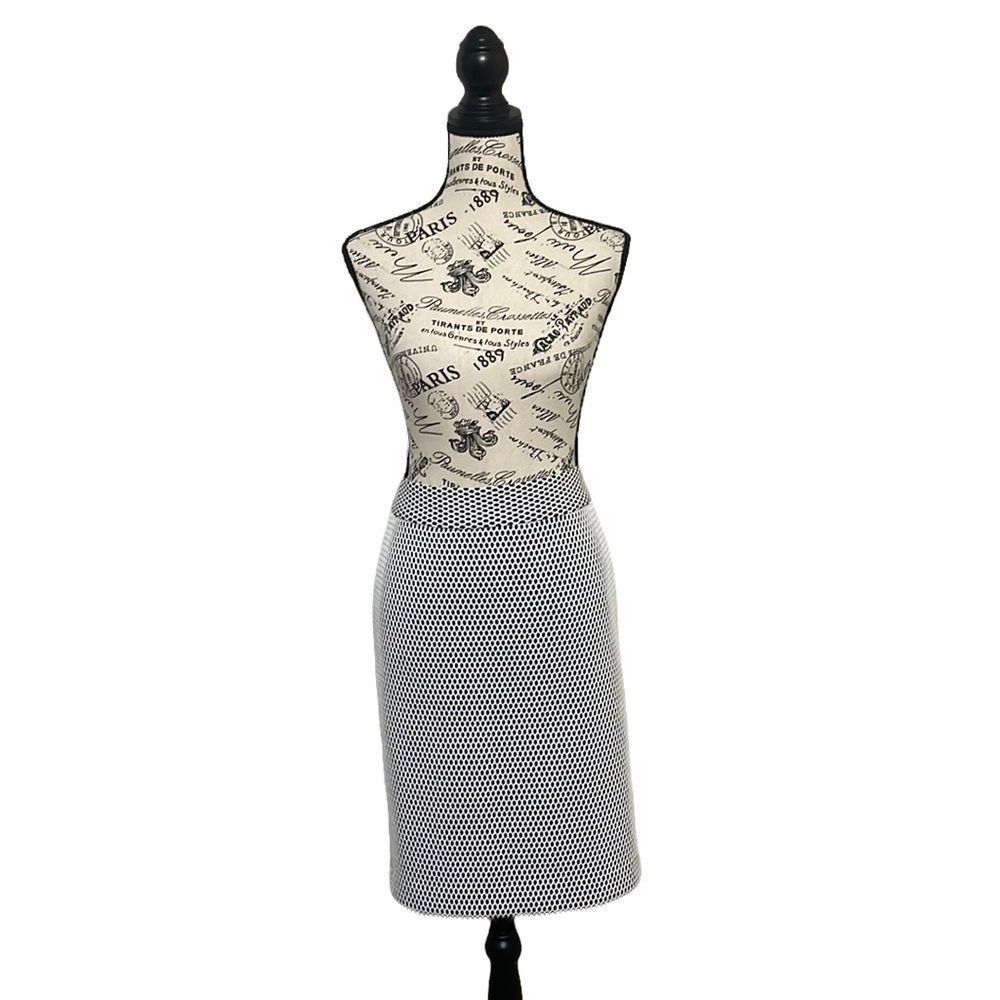 Banana Republic Pencil Black and White Honeycomb Skirt